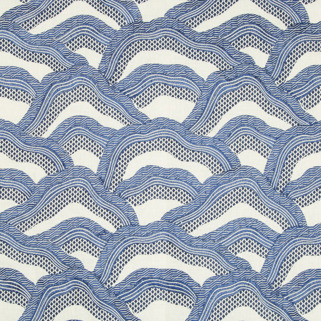 Les Rizieres Emb fabric in royal/navy color - pattern 8017127.50.0 - by Brunschwig &amp; Fils in the Les Ensembliers collection