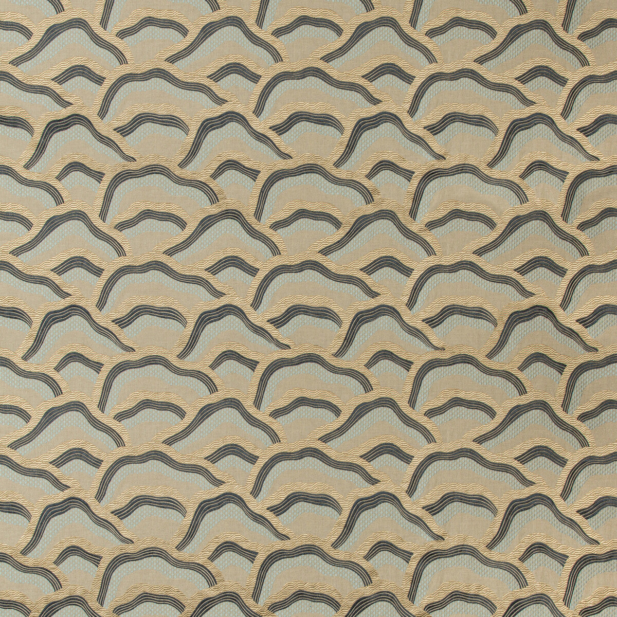 Les Rizieres Emb fabric in blue/aqua color - pattern 8017127.513.0 - by Brunschwig & Fils in the Les Ensembliers II collection