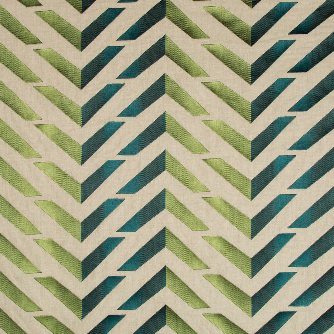 Les Vagues Emb fabric in green/teal color - pattern 8017128.335.0 - by Brunschwig &amp; Fils in the Les Ensembliers collection