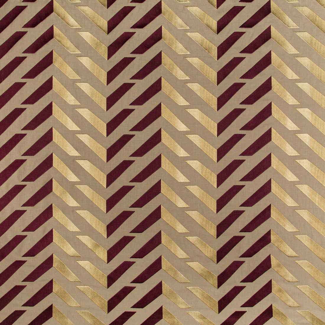 Les Vagues Emb fabric in plum/gold color - pattern 8017128.9094.0 - by Brunschwig &amp; Fils in the Les Ensembliers II collection