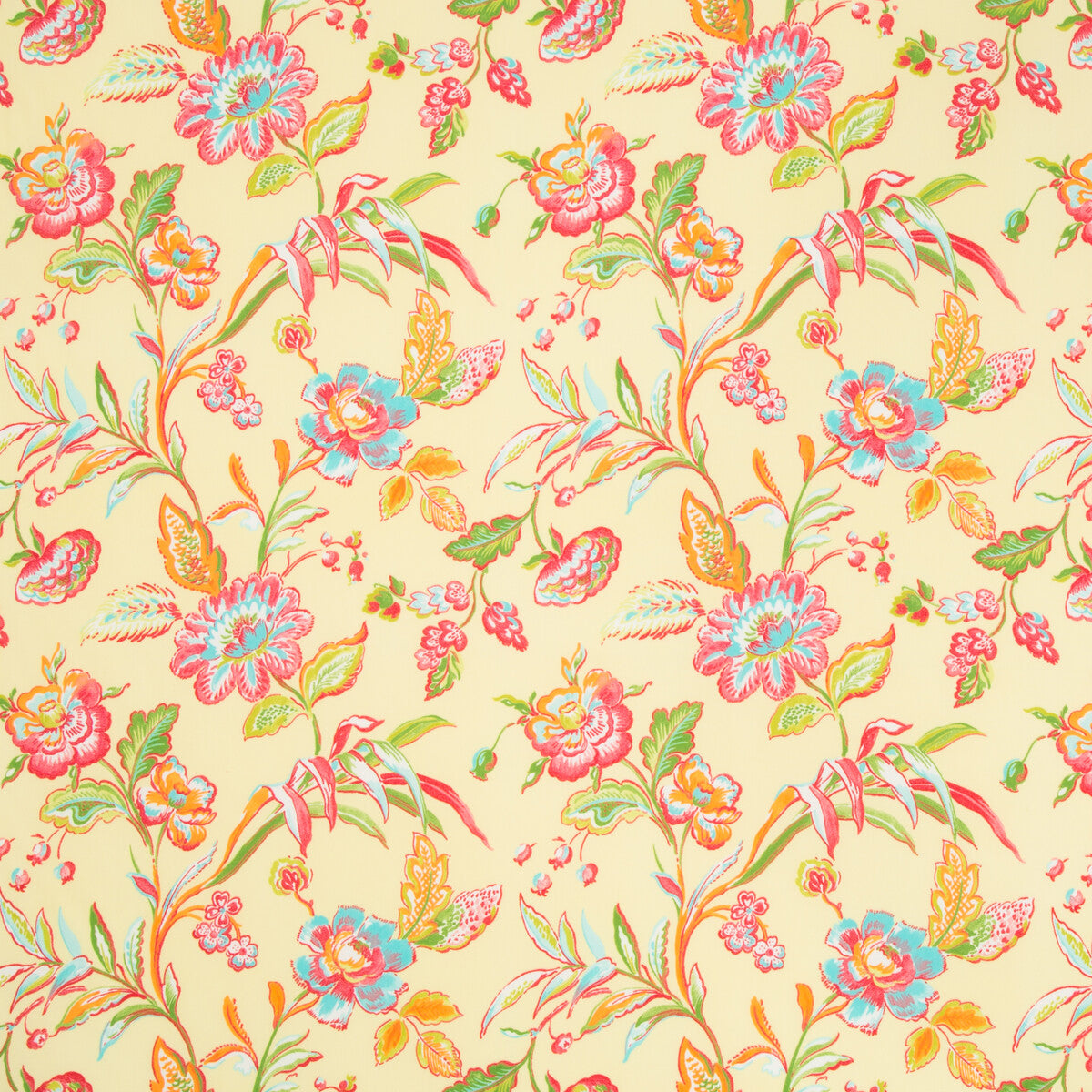 Astwood Floral fabric in soleil color - pattern 8017156.40.0 - by Brunschwig & Fils in the En Vacances collection