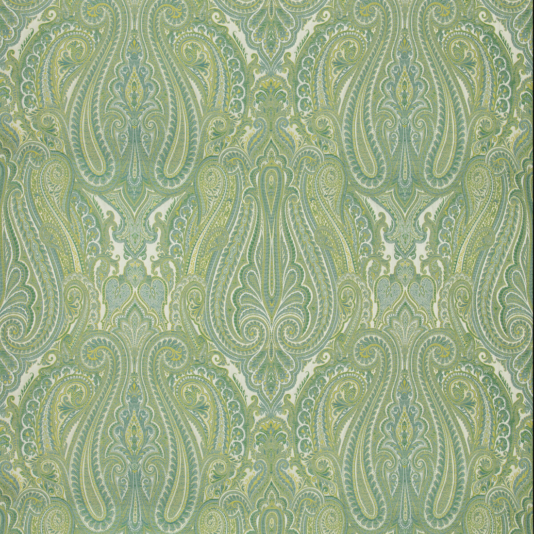 Aoria Paisley fabric in aqua/green color - pattern 8018113.133.0 - by Brunschwig &amp; Fils in the Baret collection