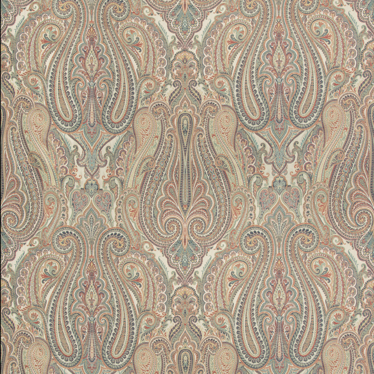 Aoria Paisley fabric in red/indigo color - pattern 8018113.195.0 - by Brunschwig & Fils in the Baret collection