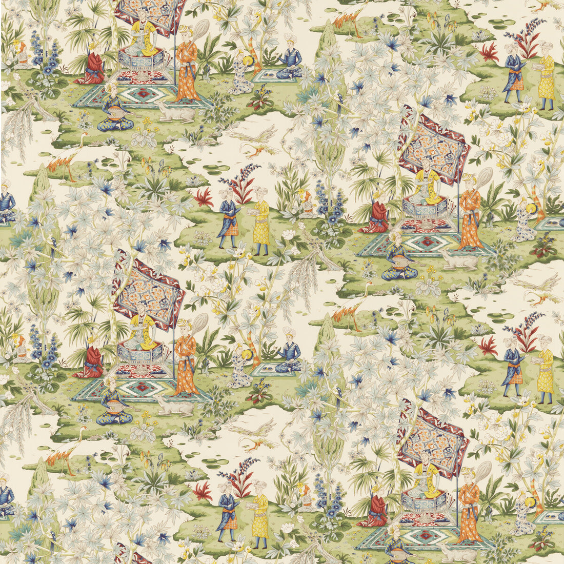 Lodi Garden Print fabric in ivory color - pattern 8018119.133.0 - by Brunschwig &amp; Fils in the Baret collection