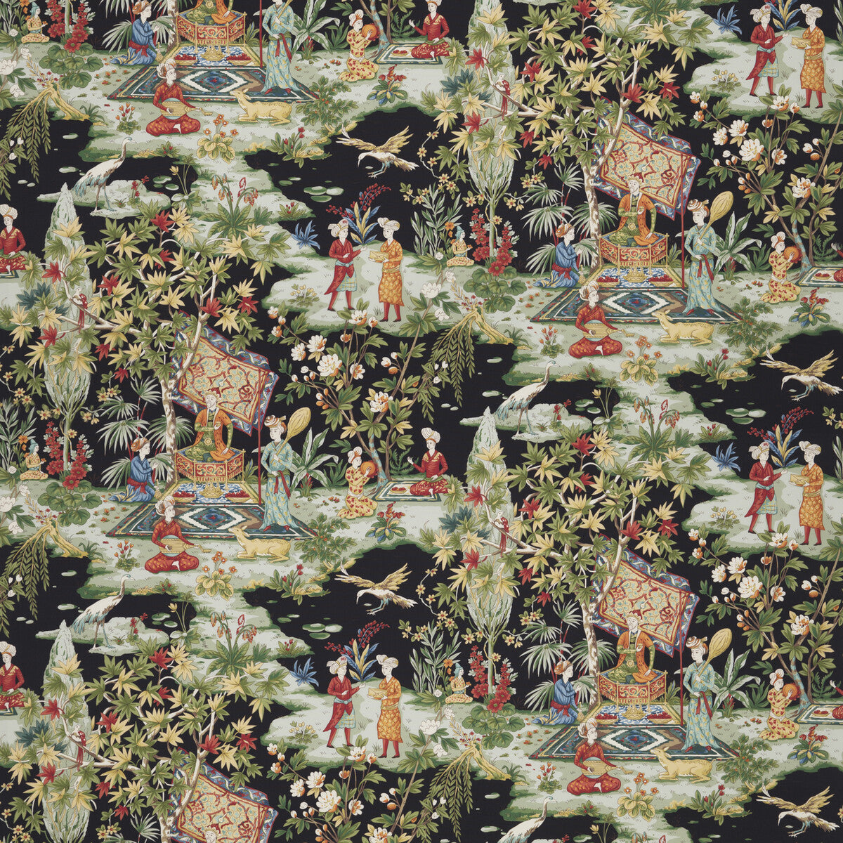 Lodi Garden Print fabric in onyx color - pattern 8018119.8.0 - by Brunschwig & Fils in the Baret collection