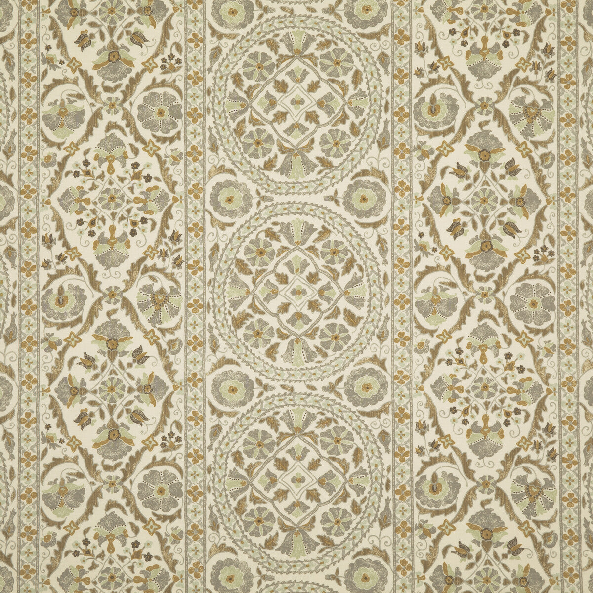 Bokhara Susani fabric in mist color - pattern 8018121.161.0 - by Brunschwig & Fils in the Baret collection