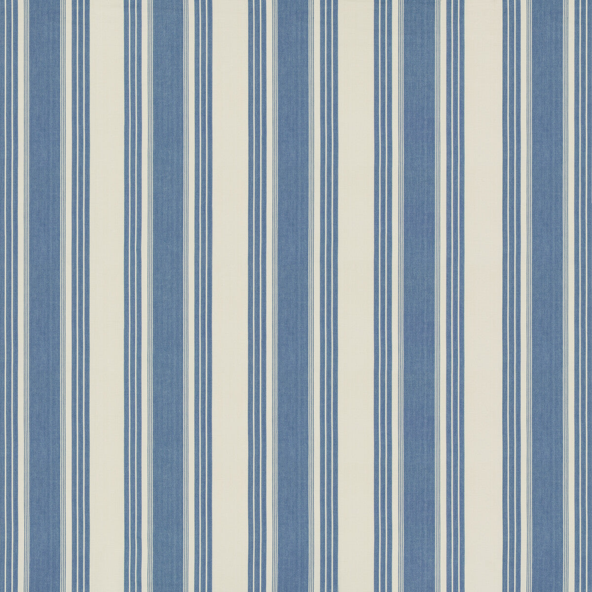 Colmar Stripe fabric in french blue color - pattern 8019110.15.0 - by Brunschwig & Fils in the Folio Francais collection