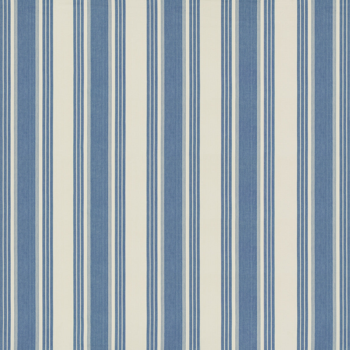 Colmar Stripe fabric in french blue color - pattern 8019110.15.0 - by Brunschwig &amp; Fils in the Folio Francais collection