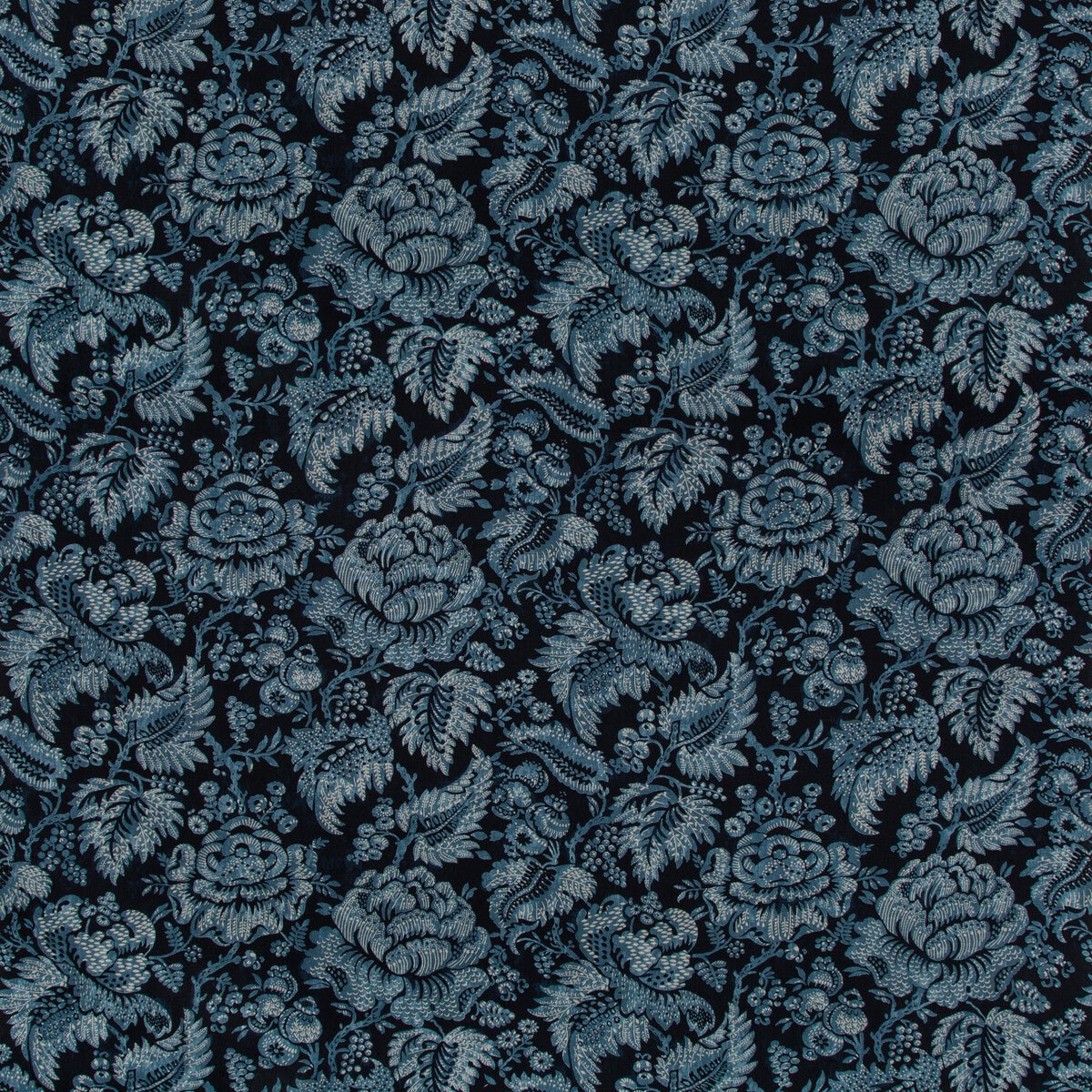 Wesserling Print fabric in indigo color - pattern 8019125.50.0 - by Brunschwig & Fils in the Folio Francais collection
