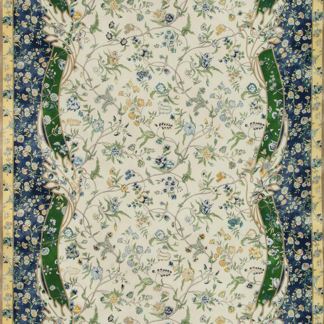 Menars Border II fabric in marine color - pattern 8019126.534.0 - by Brunschwig &amp; Fils in the Folio Francais collection