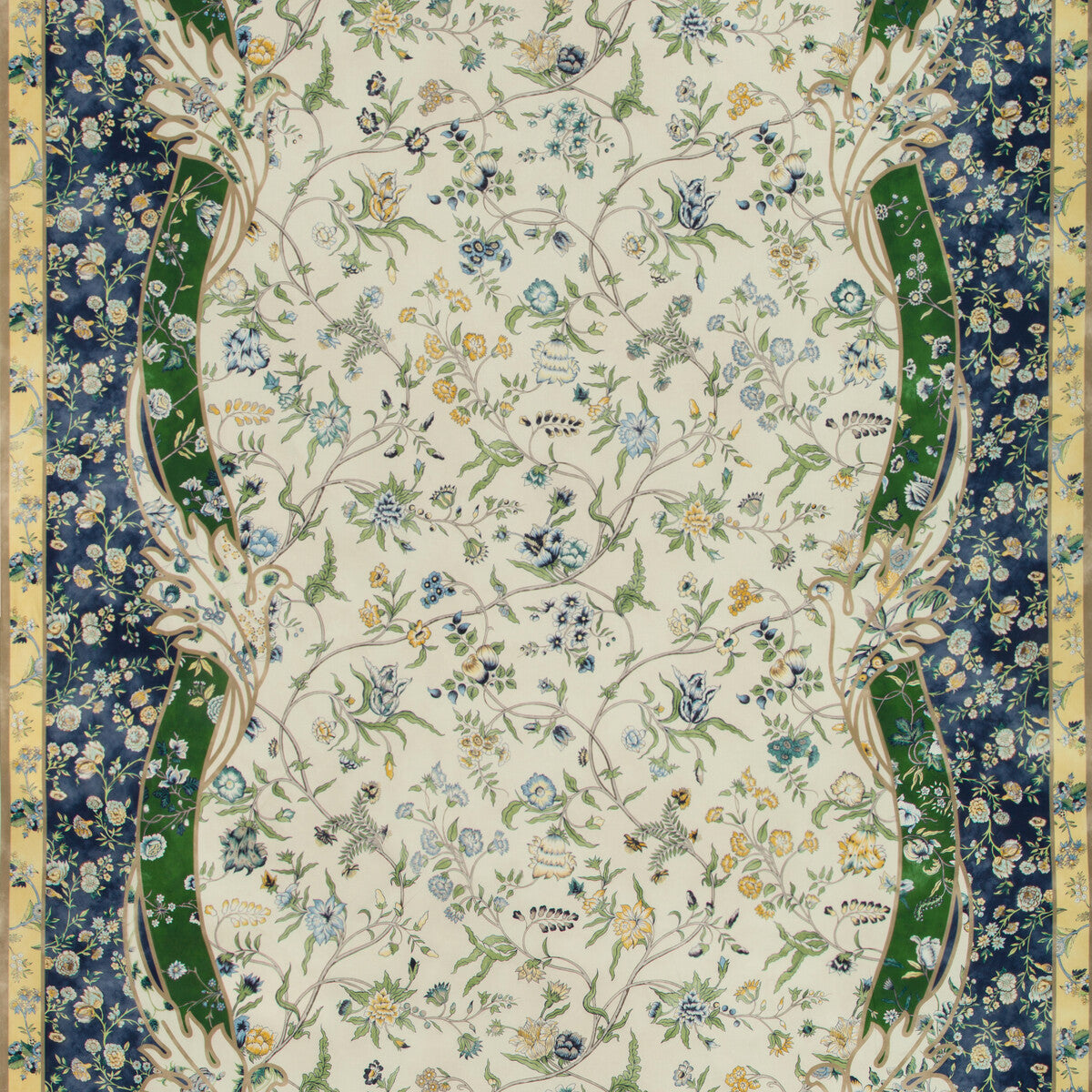 Menars Border II fabric in marine color - pattern 8019126.534.0 - by Brunschwig & Fils in the Folio Francais collection