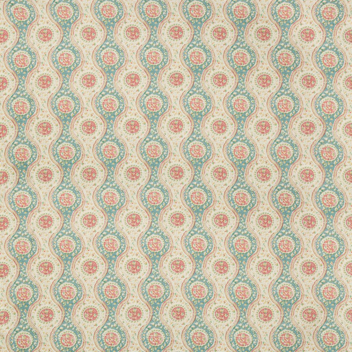 Nadari Print fabric in teal/rose color - pattern 8019129.137.0 - by Brunschwig & Fils in the Folio Francais collection