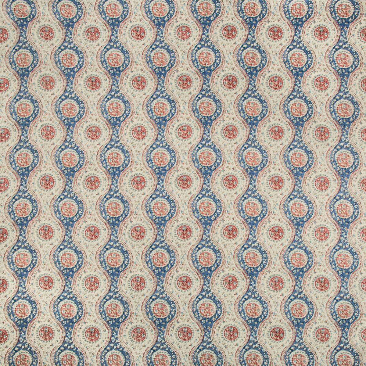 Nadari Print fabric in blue/red color - pattern 8019129.519.0 - by Brunschwig & Fils in the Folio Francais collection