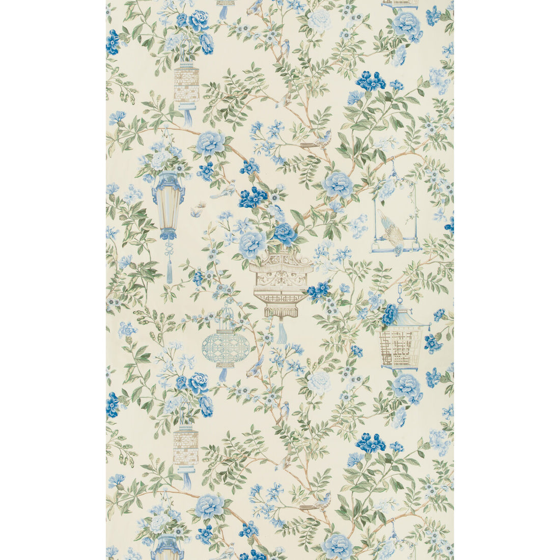 Jardin Fleuri Print fabric in delft color - pattern 8019137.153.0 - by Brunschwig &amp; Fils in the Summer Palace collection