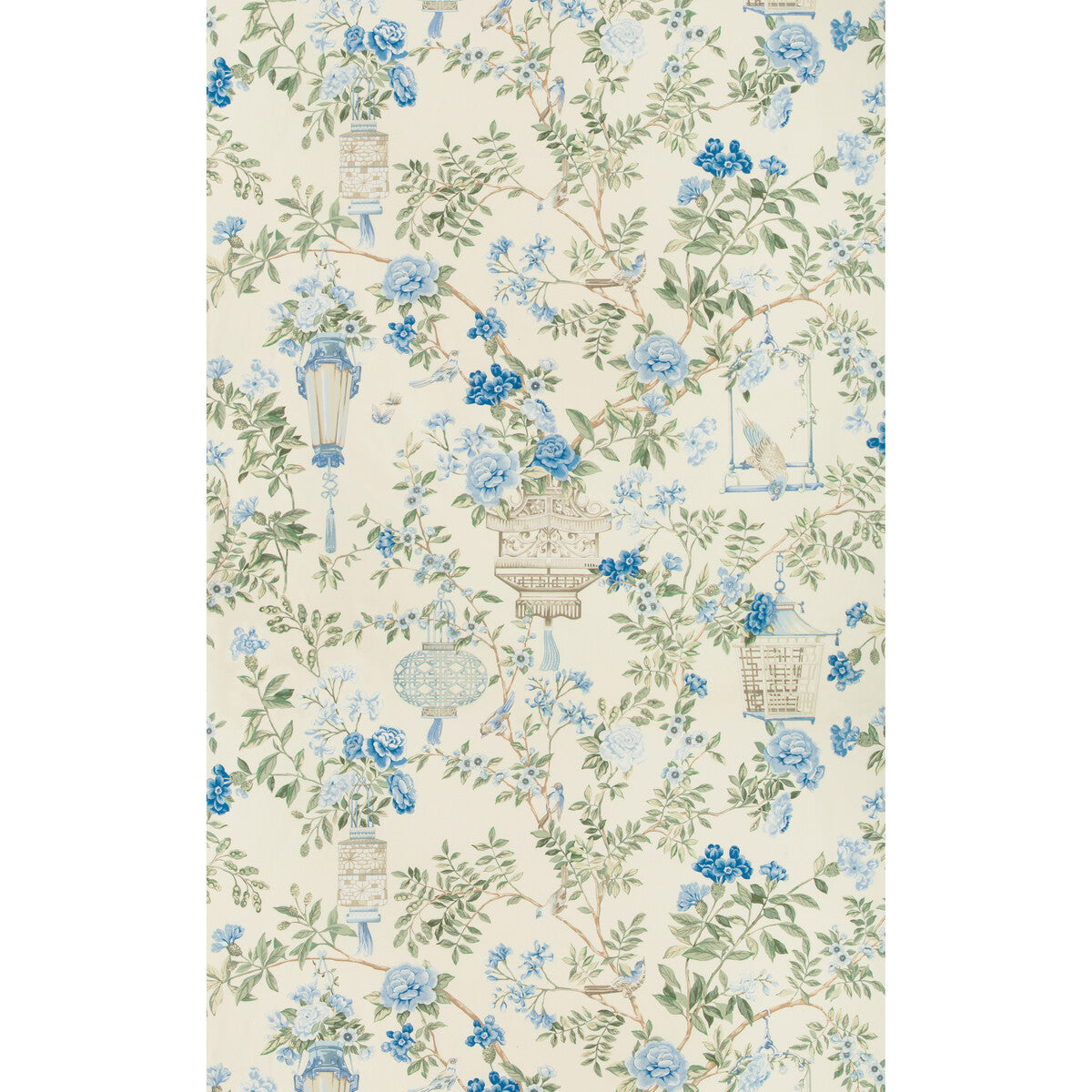 Jardin Fleuri Print fabric in delft color - pattern 8019137.153.0 - by Brunschwig & Fils in the Summer Palace collection