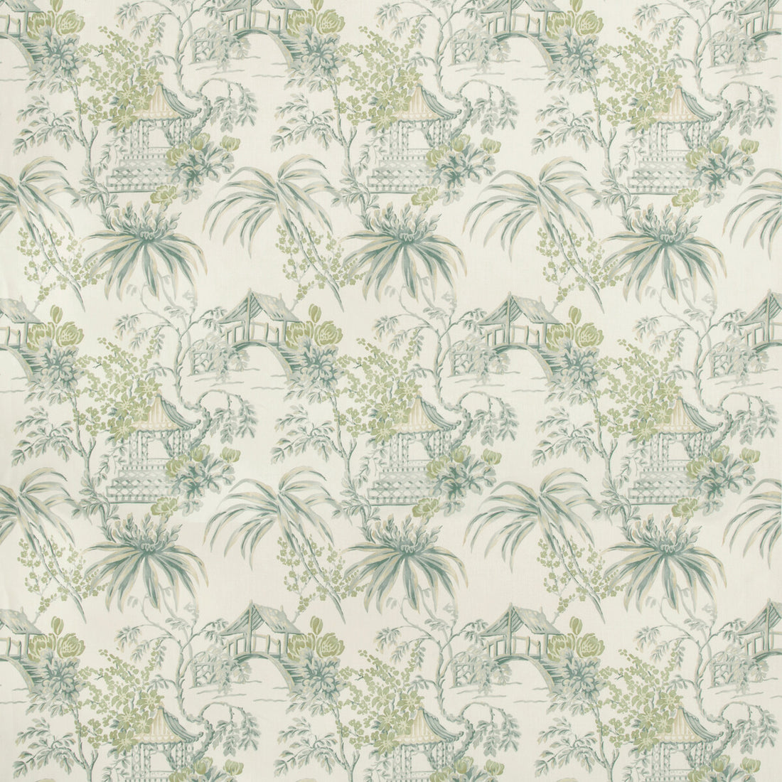 Tongli Print fabric in lagoon color - pattern 8019138.133.0 - by Brunschwig &amp; Fils in the Summer Palace collection