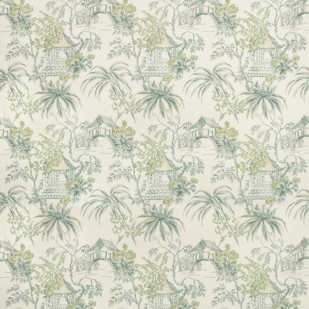 Tongli Print fabric in lagoon color - pattern 8019138.133.0 - by Brunschwig & Fils in the Summer Palace collection