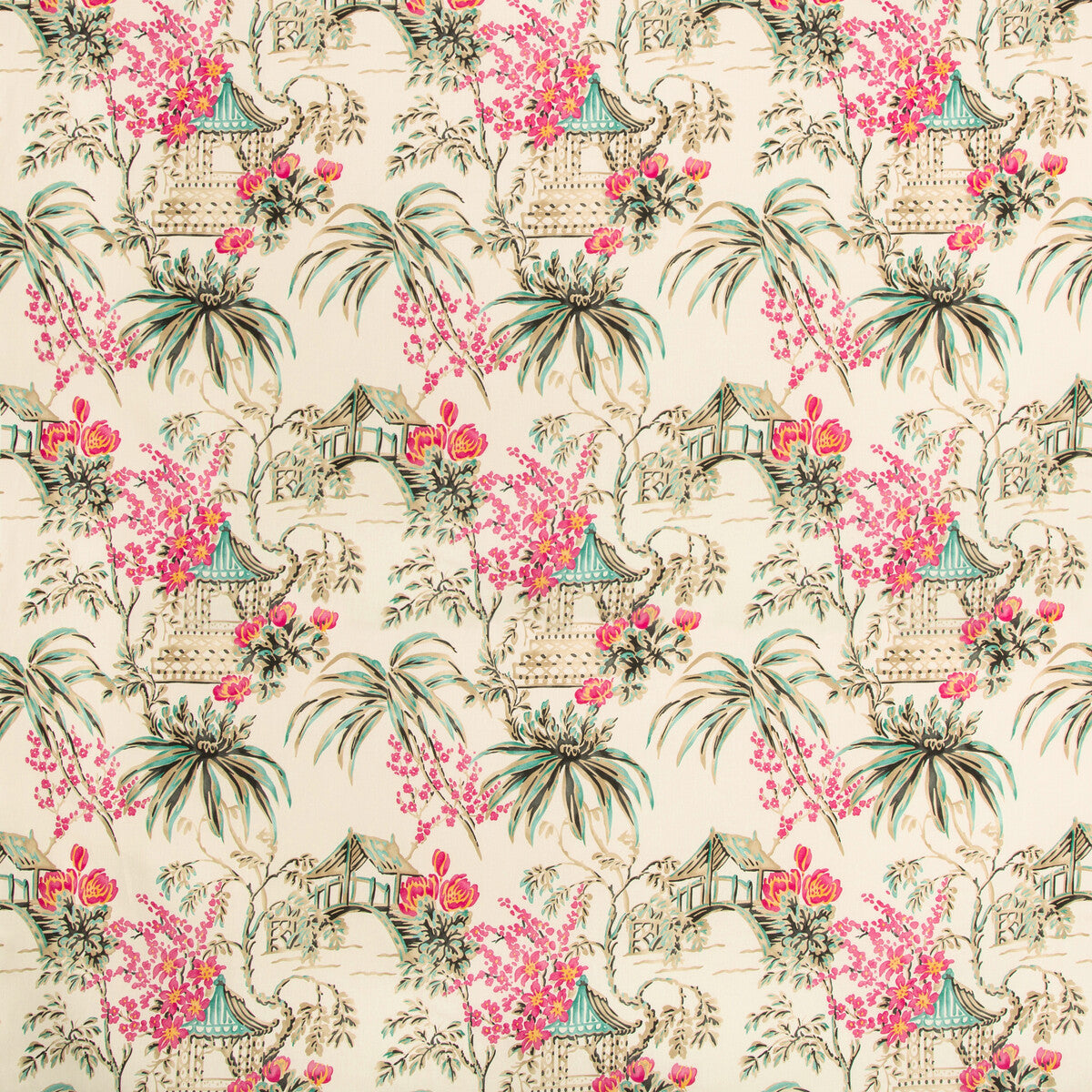 Tongli Print fabric in peony color - pattern 8019138.713.0 - by Brunschwig & Fils in the Summer Palace collection