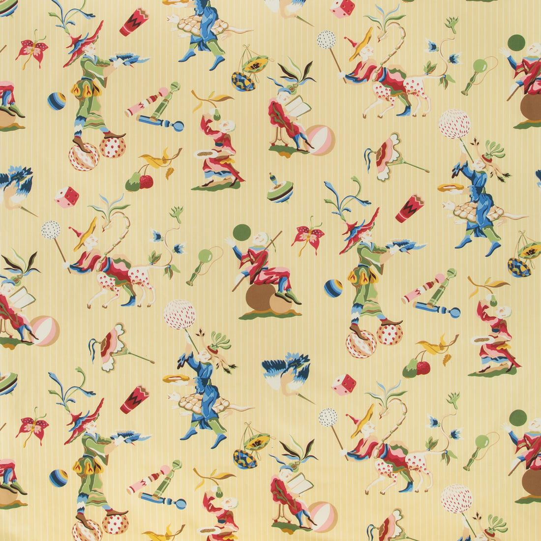Cirque Chinois Print fabric in sun color - pattern 8019141.143.0 - by Brunschwig &amp; Fils in the Summer Palace collection