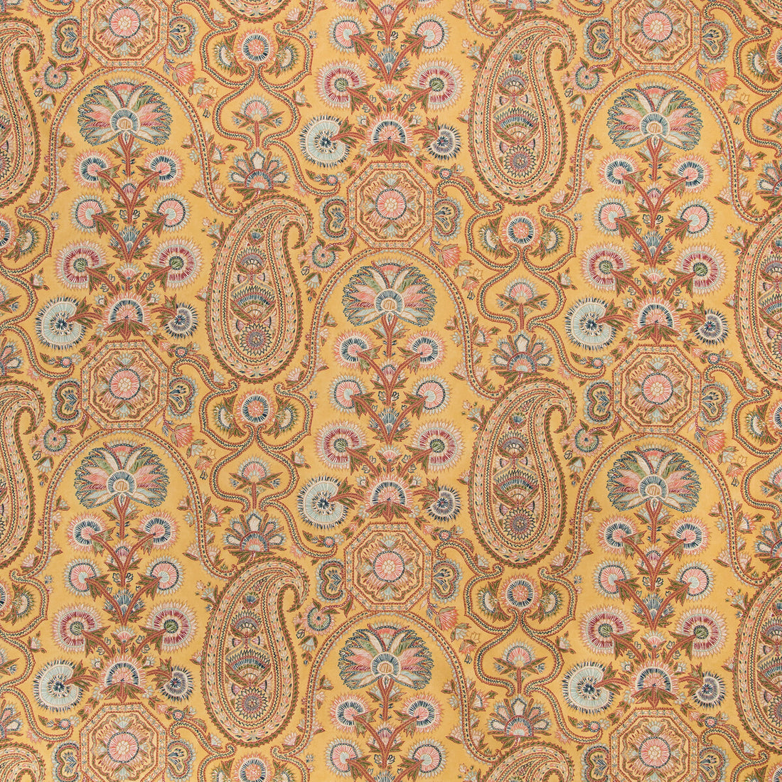 Saraya Print fabric in saffron color - pattern 8020100.4593.0 - by Brunschwig &amp; Fils in the Grand Bazaar collection