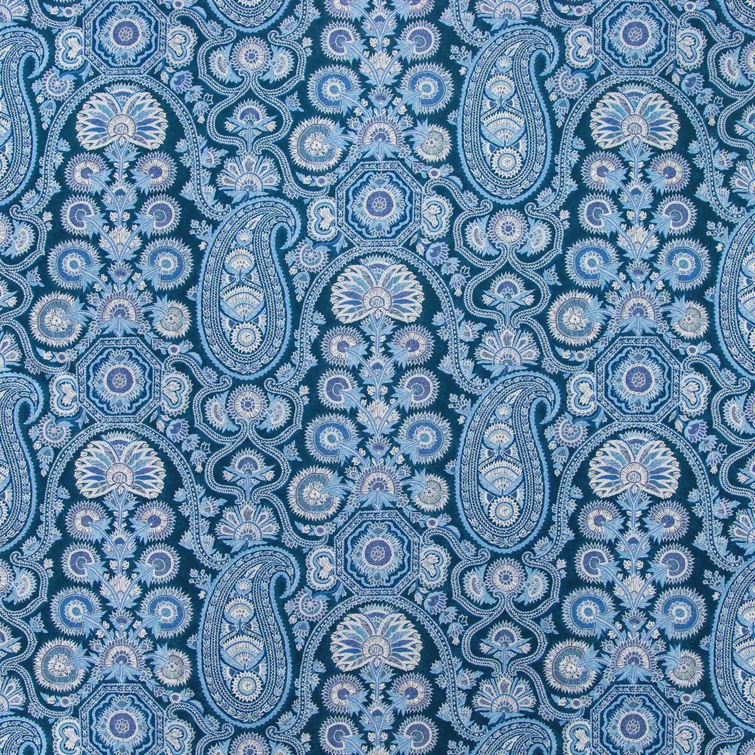 Saraya Print fabric in indigo color - pattern 8020100.5055.0 - by Brunschwig &amp; Fils in the Grand Bazaar collection