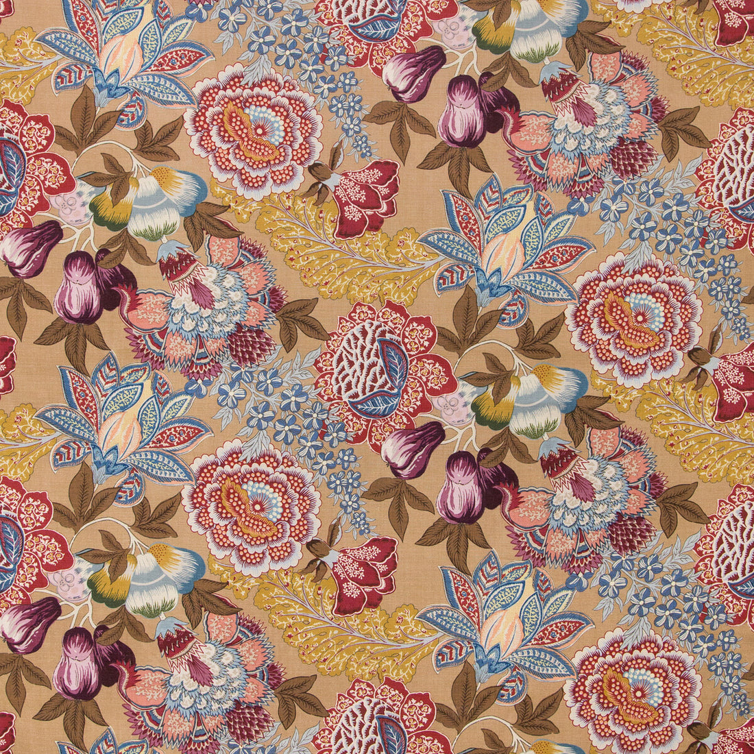 Karabali Print fabric in wheat color - pattern 8020101.1659.0 - by Brunschwig &amp; Fils in the Grand Bazaar collection