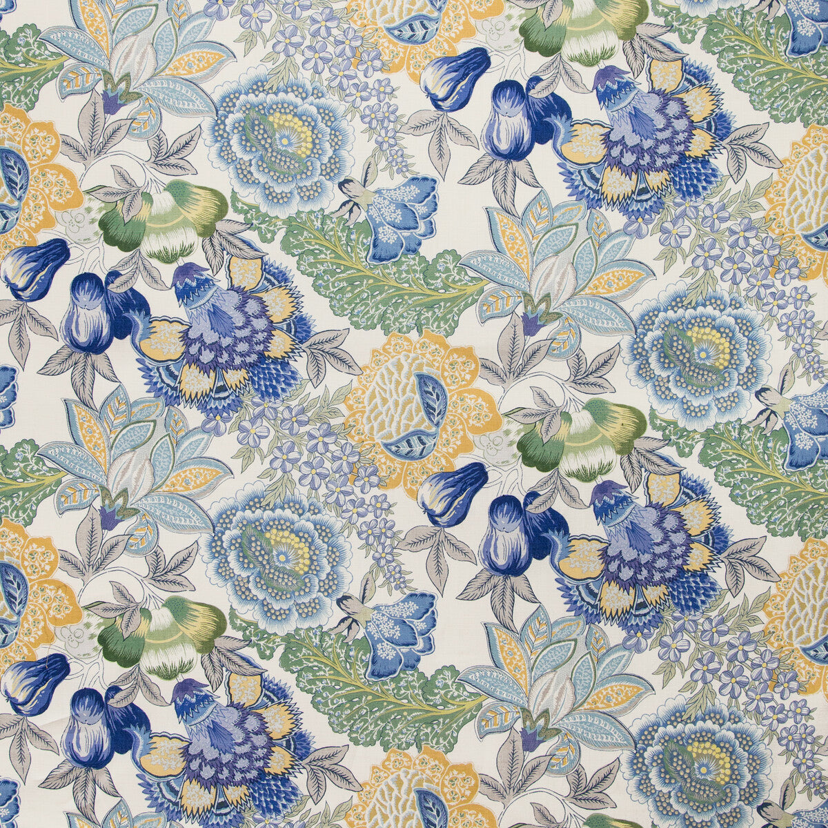 Karabali Print fabric in lagoon color - pattern 8020101.53.0 - by Brunschwig & Fils in the Grand Bazaar collection