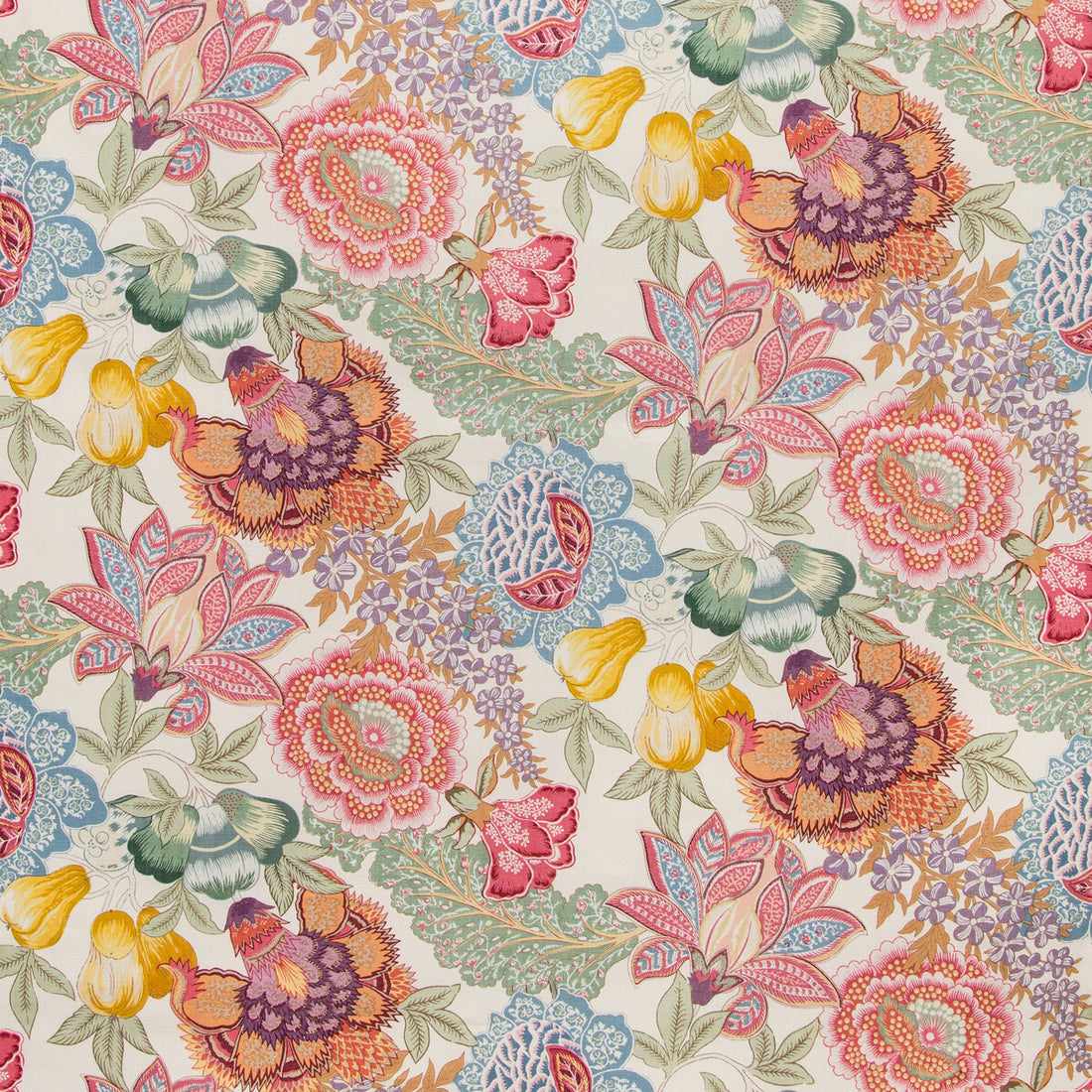 Karabali Print fabric in spring color - pattern 8020101.734.0 - by Brunschwig &amp; Fils in the Grand Bazaar collection