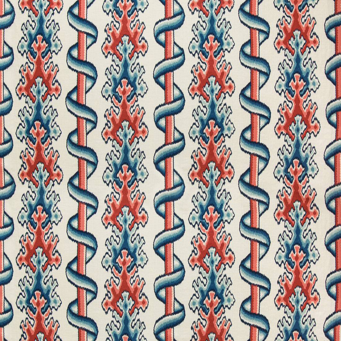 Montguyon Print fabric in blue/red color - pattern 8020102.519.0 - by Brunschwig &amp; Fils in the Grand Bazaar collection