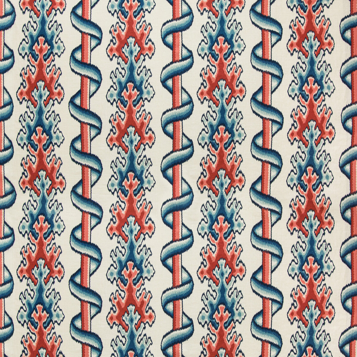 Montguyon Print fabric in blue/red color - pattern 8020102.519.0 - by Brunschwig & Fils in the Grand Bazaar collection