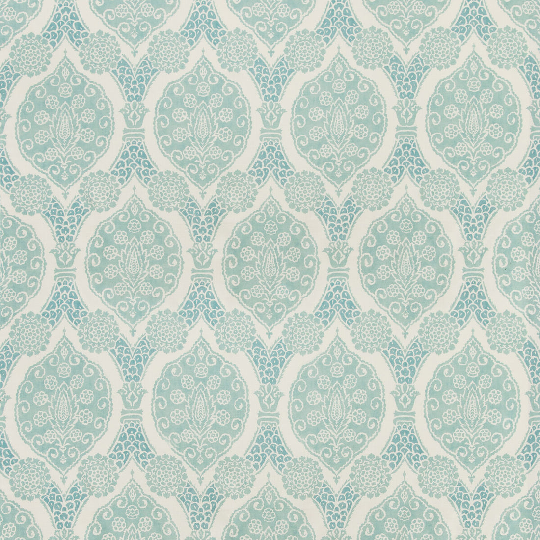 Sufera Print fabric in aqua color - pattern 8020103.13.0 - by Brunschwig &amp; Fils in the Grand Bazaar collection