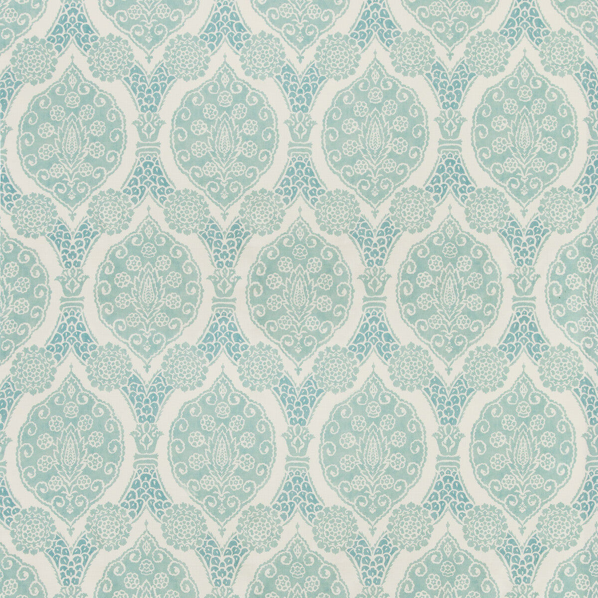 Sufera Print fabric in aqua color - pattern 8020103.13.0 - by Brunschwig & Fils in the Grand Bazaar collection