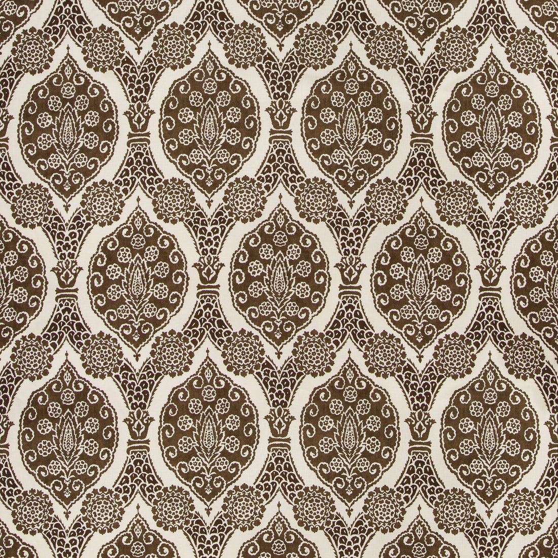 Sufera Print fabric in chocolate color - pattern 8020103.6.0 - by Brunschwig &amp; Fils in the Grand Bazaar collection