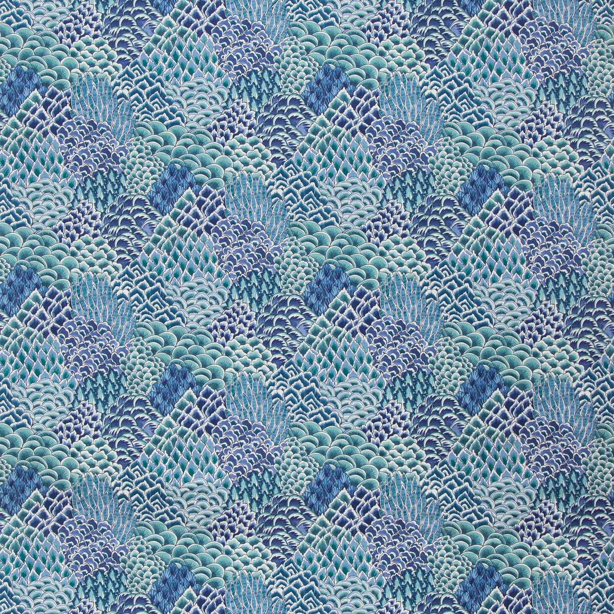 Katibi Print fabric in turquoise color - pattern 8020104.13.0 - by Brunschwig & Fils in the Grand Bazaar collection