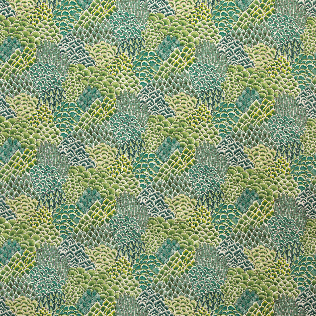 Katibi Print fabric in leaf color - pattern 8020104.33.0 - by Brunschwig &amp; Fils in the Grand Bazaar collection