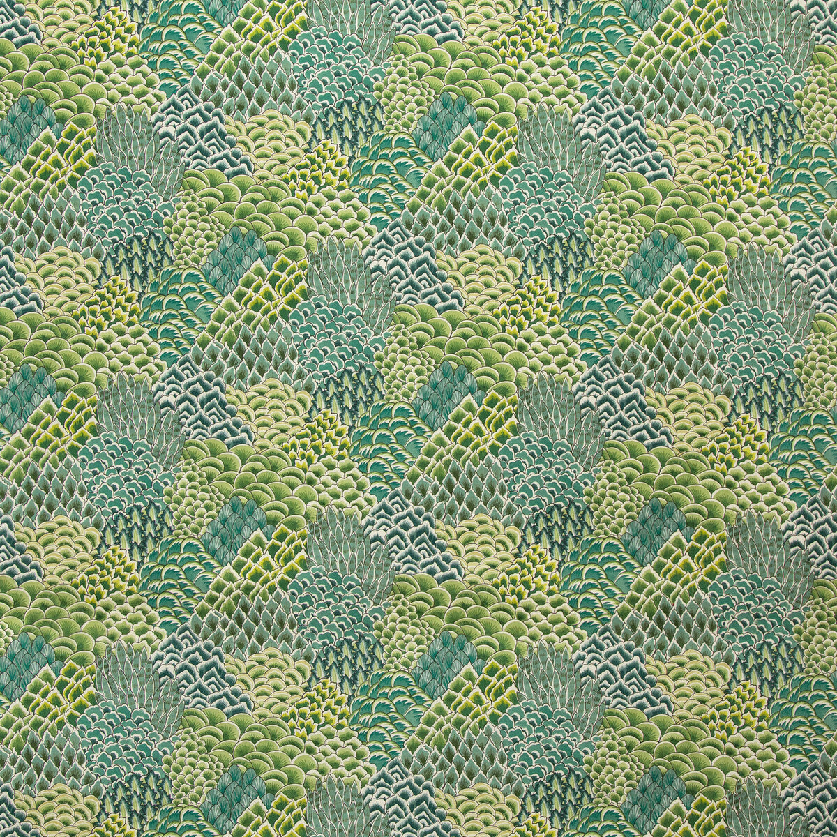Katibi Print fabric in leaf color - pattern 8020104.33.0 - by Brunschwig & Fils in the Grand Bazaar collection
