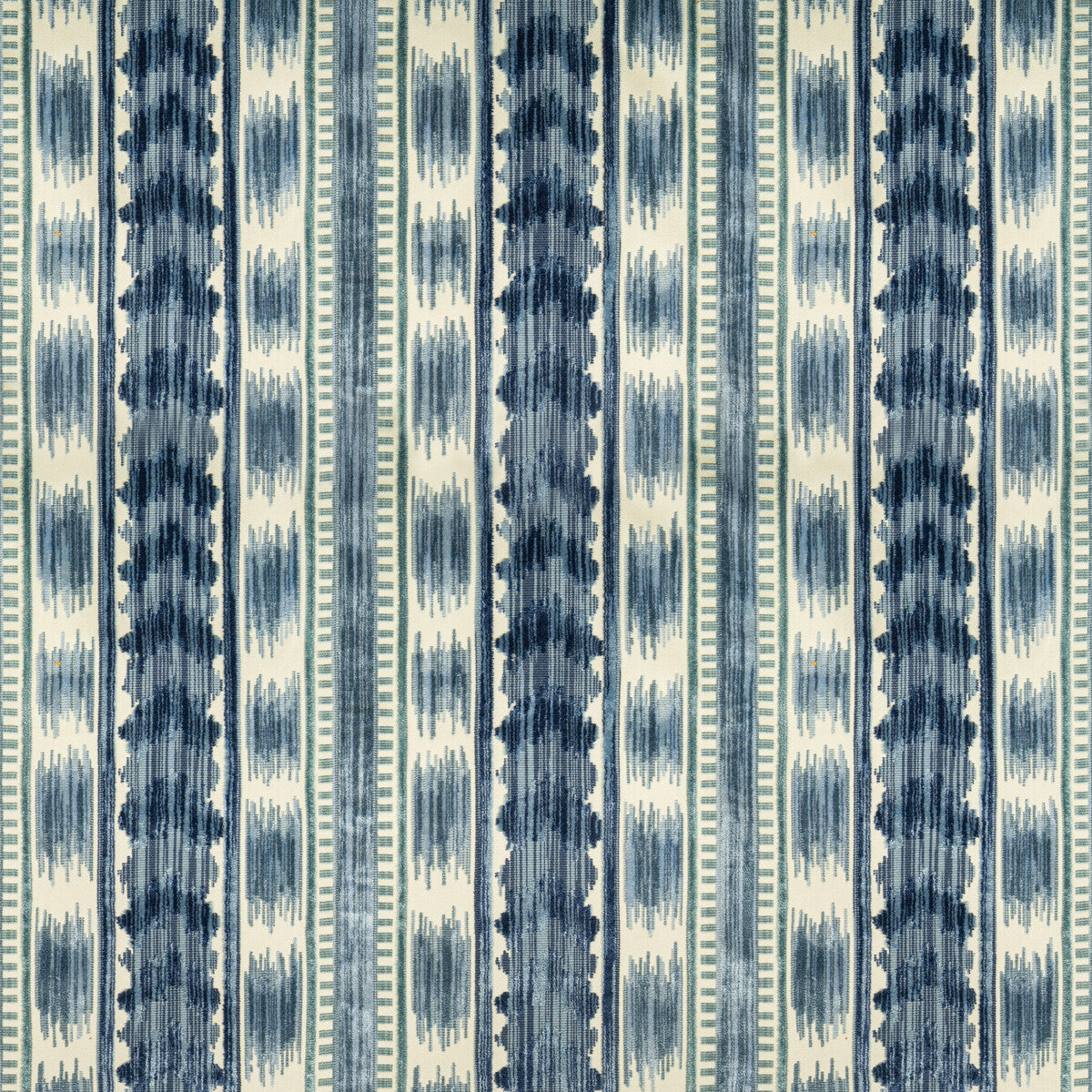 Bayeaux Velvet fabric in blue color - pattern 8020117.515.0 - by Brunschwig & Fils in the Chaumont Velvets collection