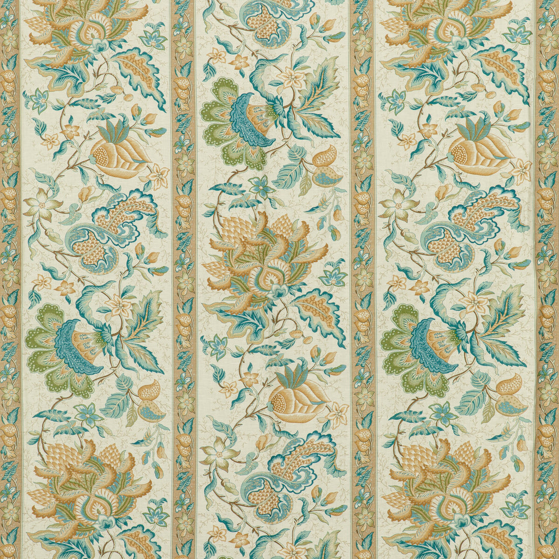 Montflours Print fabric in aqua color - pattern 8020120.13.0 - by Brunschwig &amp; Fils in the Louverne collection