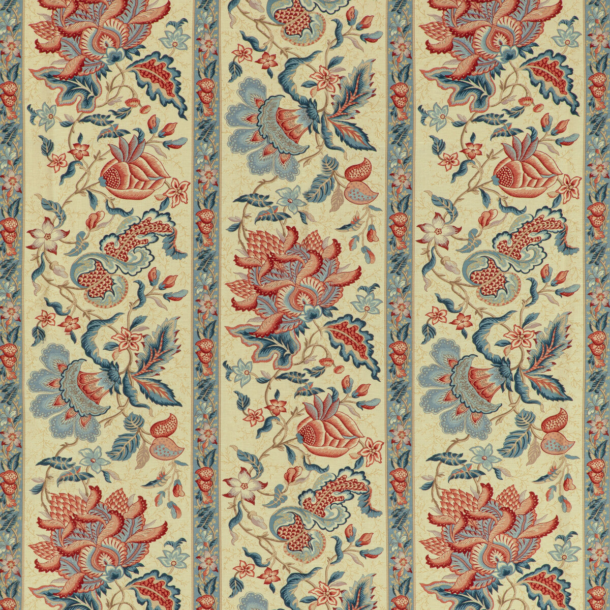 Montflours Print fabric in red color - pattern 8020120.195.0 - by Brunschwig & Fils in the Louverne collection