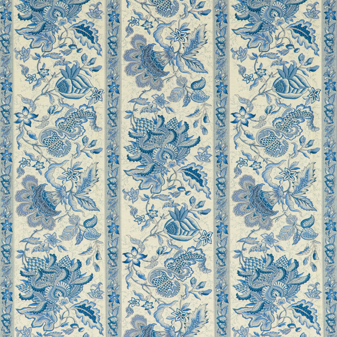 Montflours Print fabric in blue color - pattern 8020120.5.0 - by Brunschwig &amp; Fils in the Louverne collection