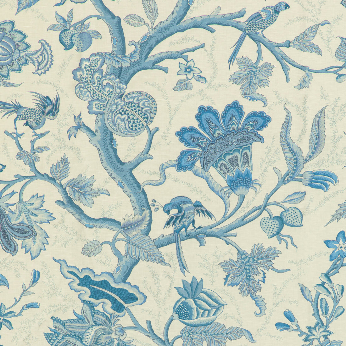 Louverne Print fabric in blue color - pattern 8020121.5.0 - by Brunschwig &amp; Fils in the Louverne collection