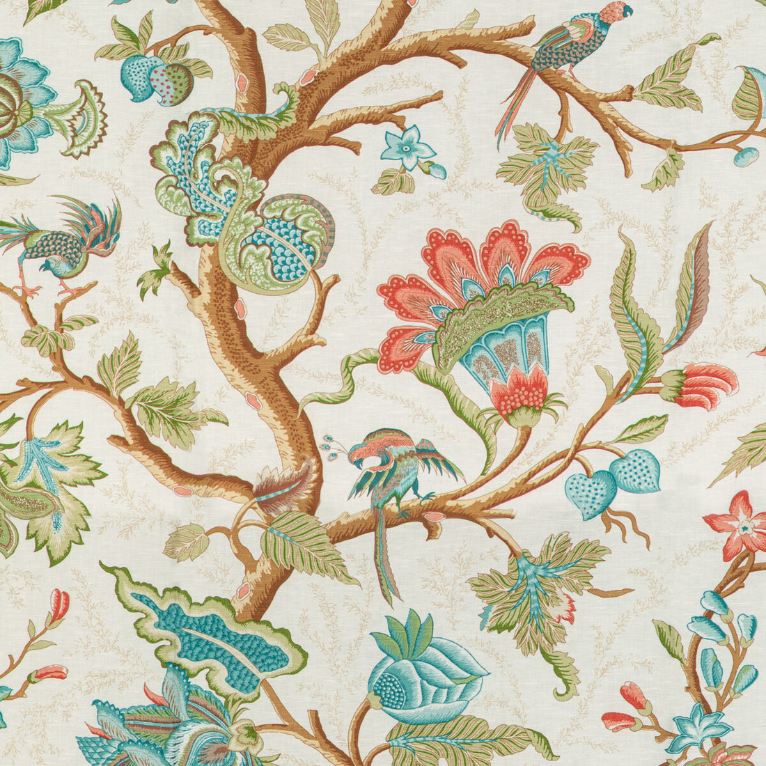Louverne Print fabric in multi color - pattern 8020121.73.0 - by Brunschwig &amp; Fils in the Louverne collection