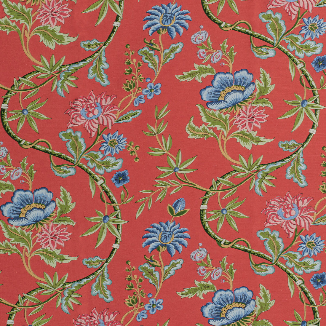 Veronique Print fabric in red color - pattern 8020122.19.0 - by Brunschwig &amp; Fils in the Louverne collection