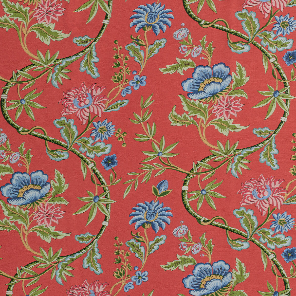 Veronique Print fabric in red color - pattern 8020122.19.0 - by Brunschwig & Fils in the Louverne collection
