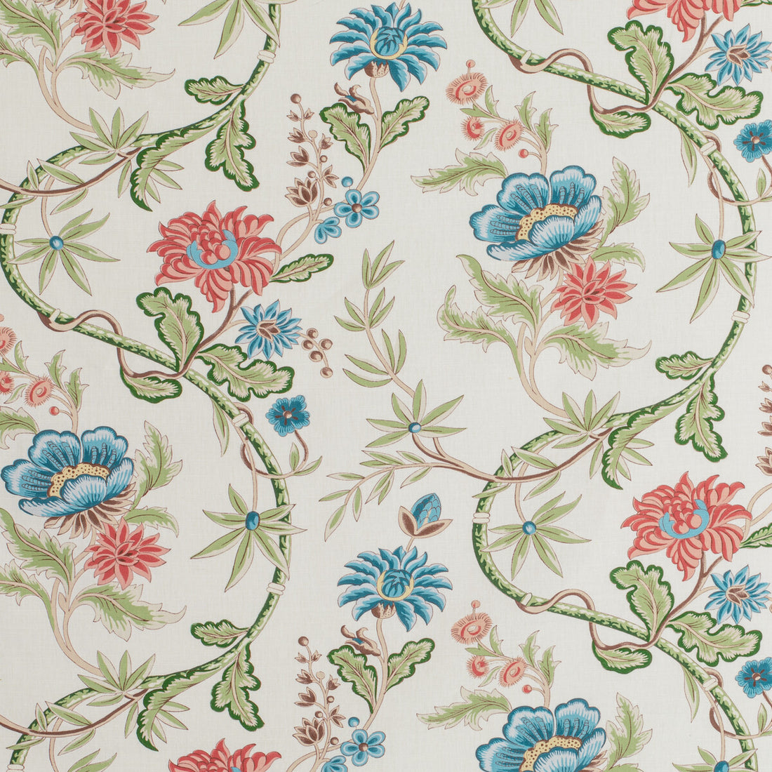 Veronique Print fabric in spring color - pattern 8020122.3137.0 - by Brunschwig &amp; Fils in the Louverne collection