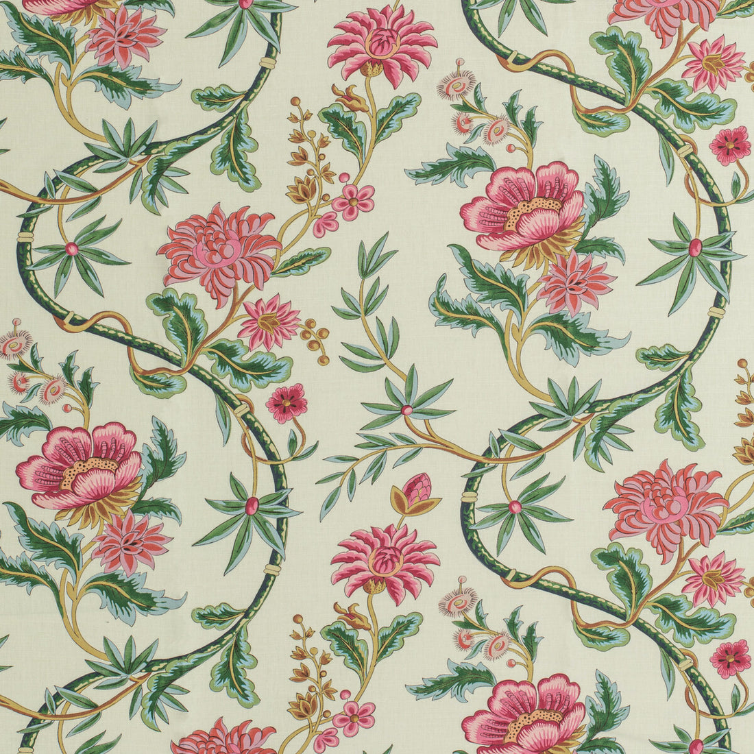 Veronique Print fabric in jewel color - pattern 8020122.37.0 - by Brunschwig &amp; Fils in the Louverne collection