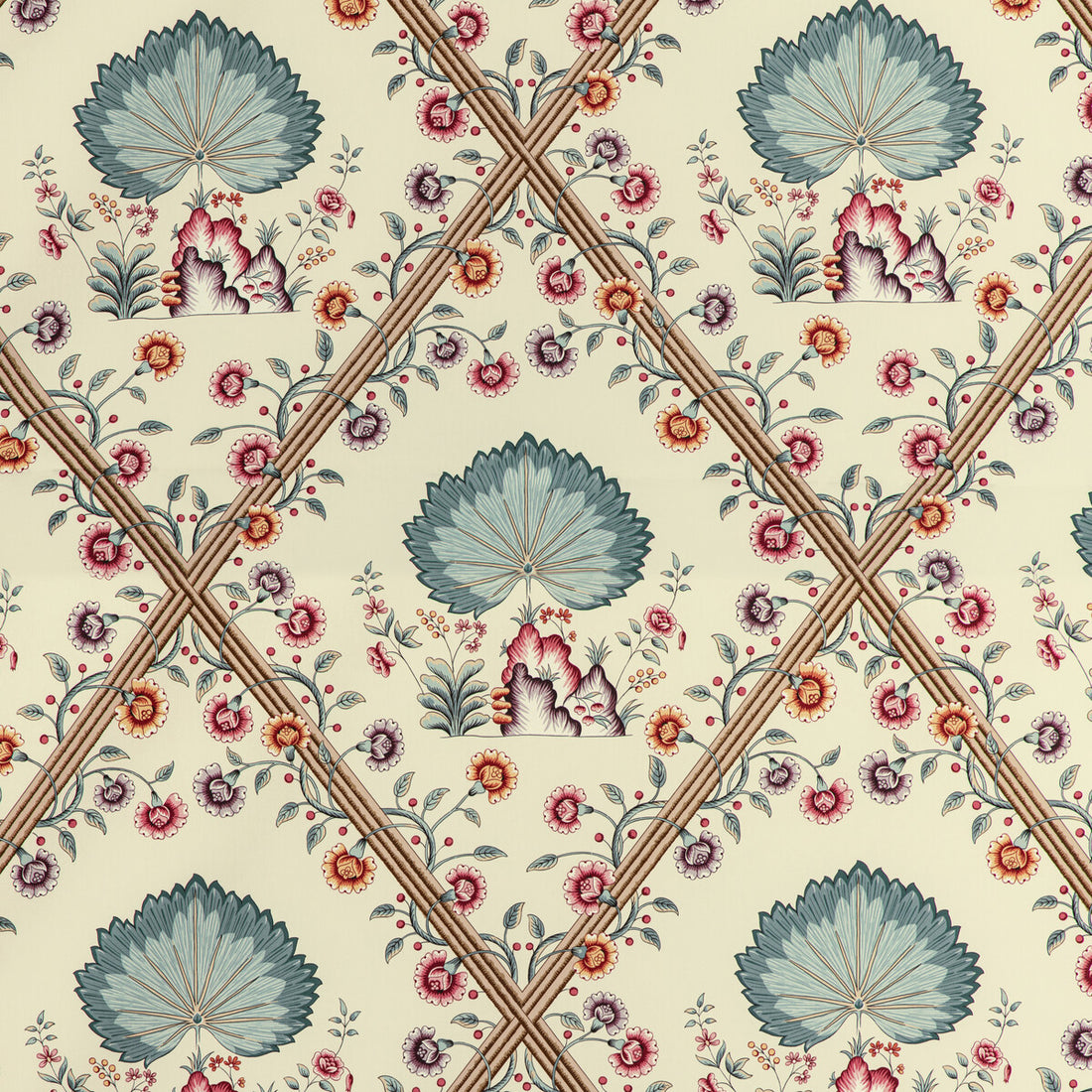 Loire Print fabric in jewel color - pattern 8020123.1310.0 - by Brunschwig &amp; Fils in the Louverne collection