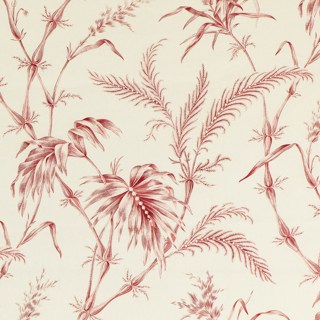 Lauziere Print fabric in red color - pattern 8020124.19.0 - by Brunschwig &amp; Fils in the Louverne collection