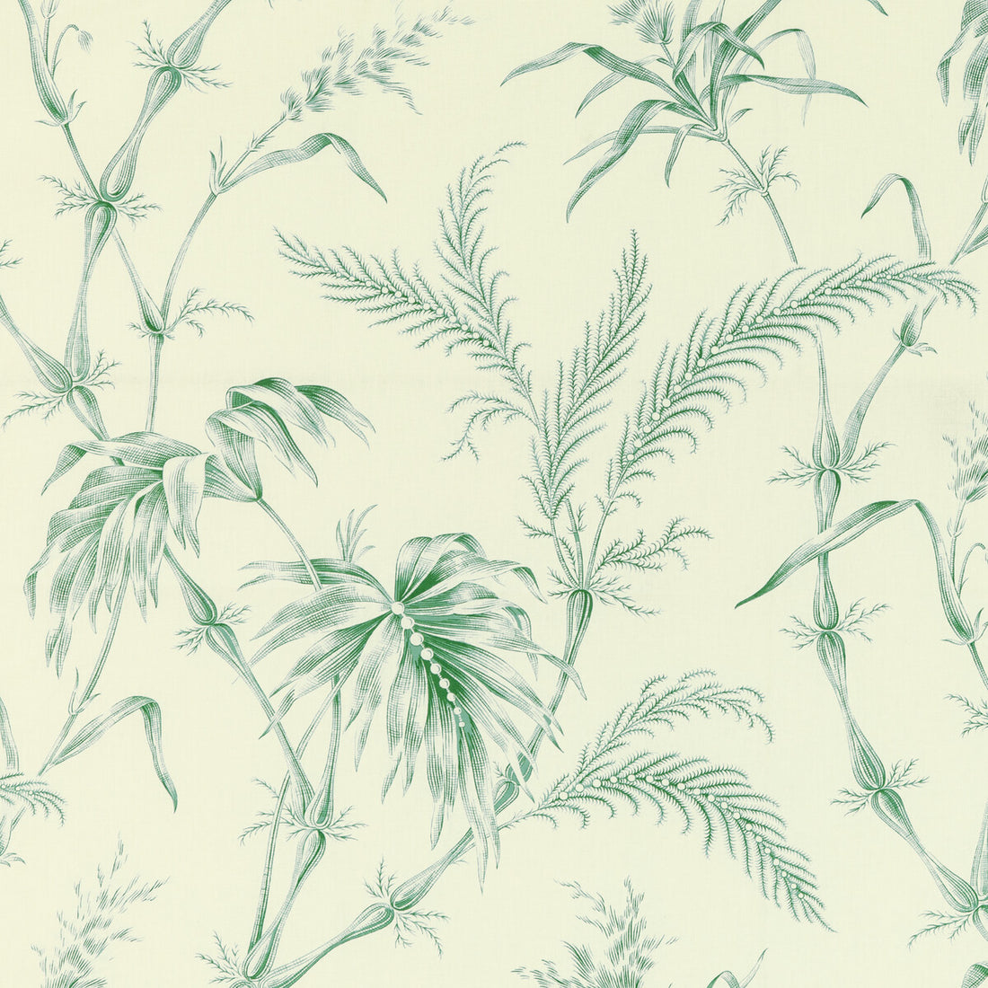 Lauziere Print fabric in green color - pattern 8020124.3.0 - by Brunschwig &amp; Fils in the Louverne collection