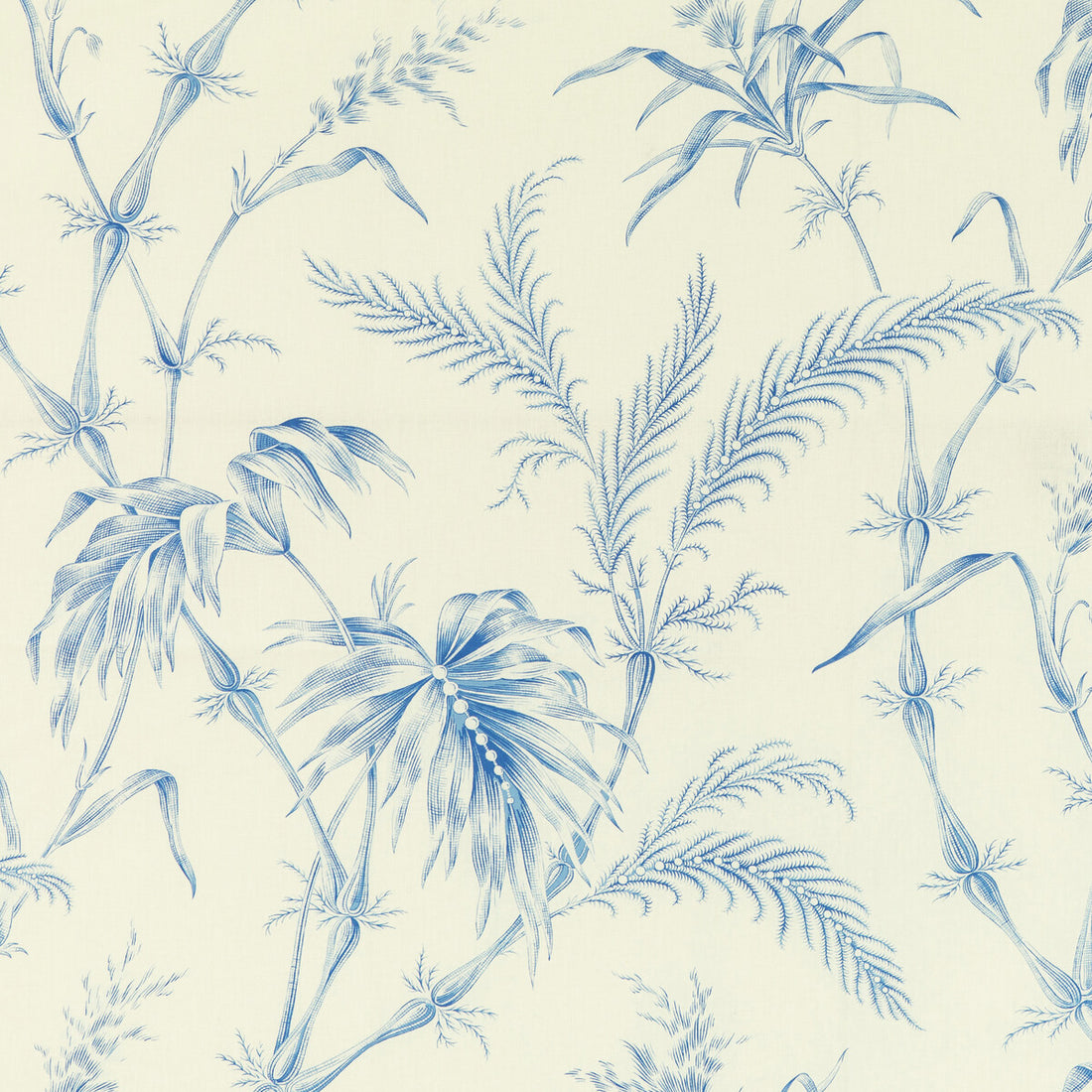 Lauziere Print fabric in blue color - pattern 8020124.5.0 - by Brunschwig &amp; Fils in the Louverne collection